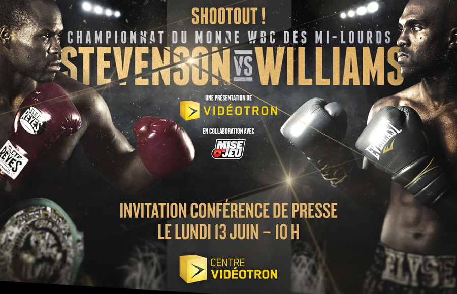 Adonis Stevenson contre Thomas Williams. à Québec le 29 juillet prochain