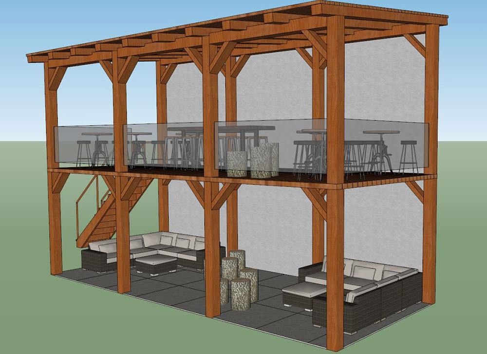 Une terrasse à 2 étages au Stade municipal !